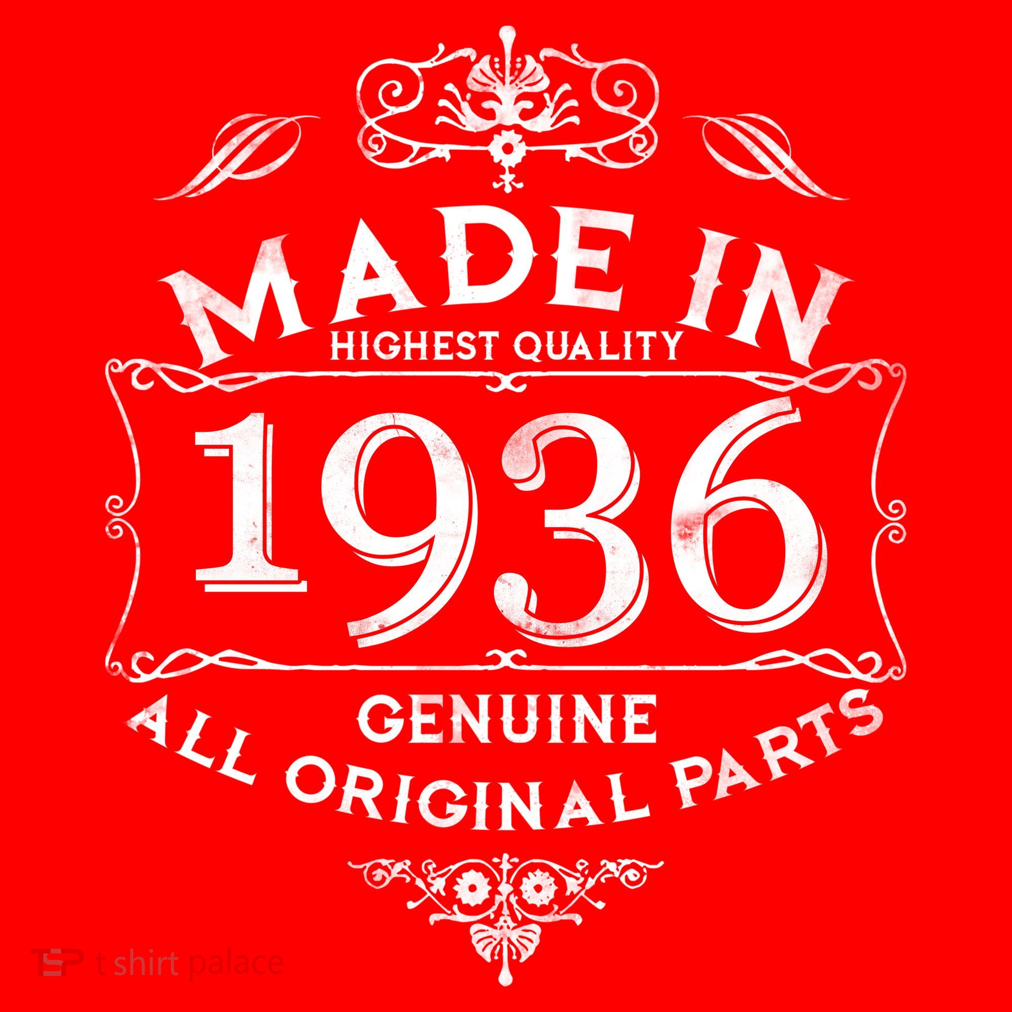 90th Birthday Made In 1936 Highest Quality Genuine All Original Parts Tank Top