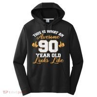 90th Birthday Novelty Gift Awesome 90 Year Old Cool Gift Performance Fleece Hoodie thumb 0