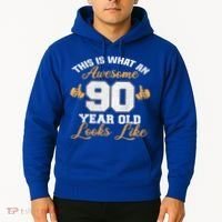 90th Birthday Novelty Gift Awesome 90 Year Old Cool Gift Hoodie thumb 2