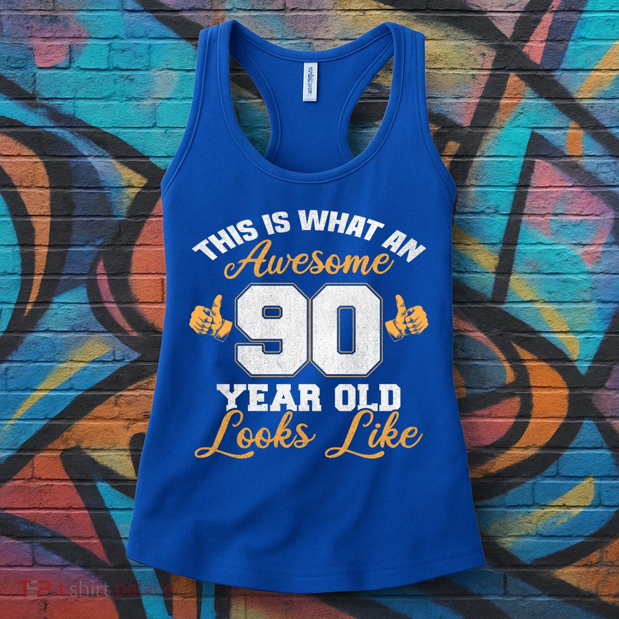 90th Birthday Novelty Gift Awesome 90 Year Old Cool Gift Women's Tank Top