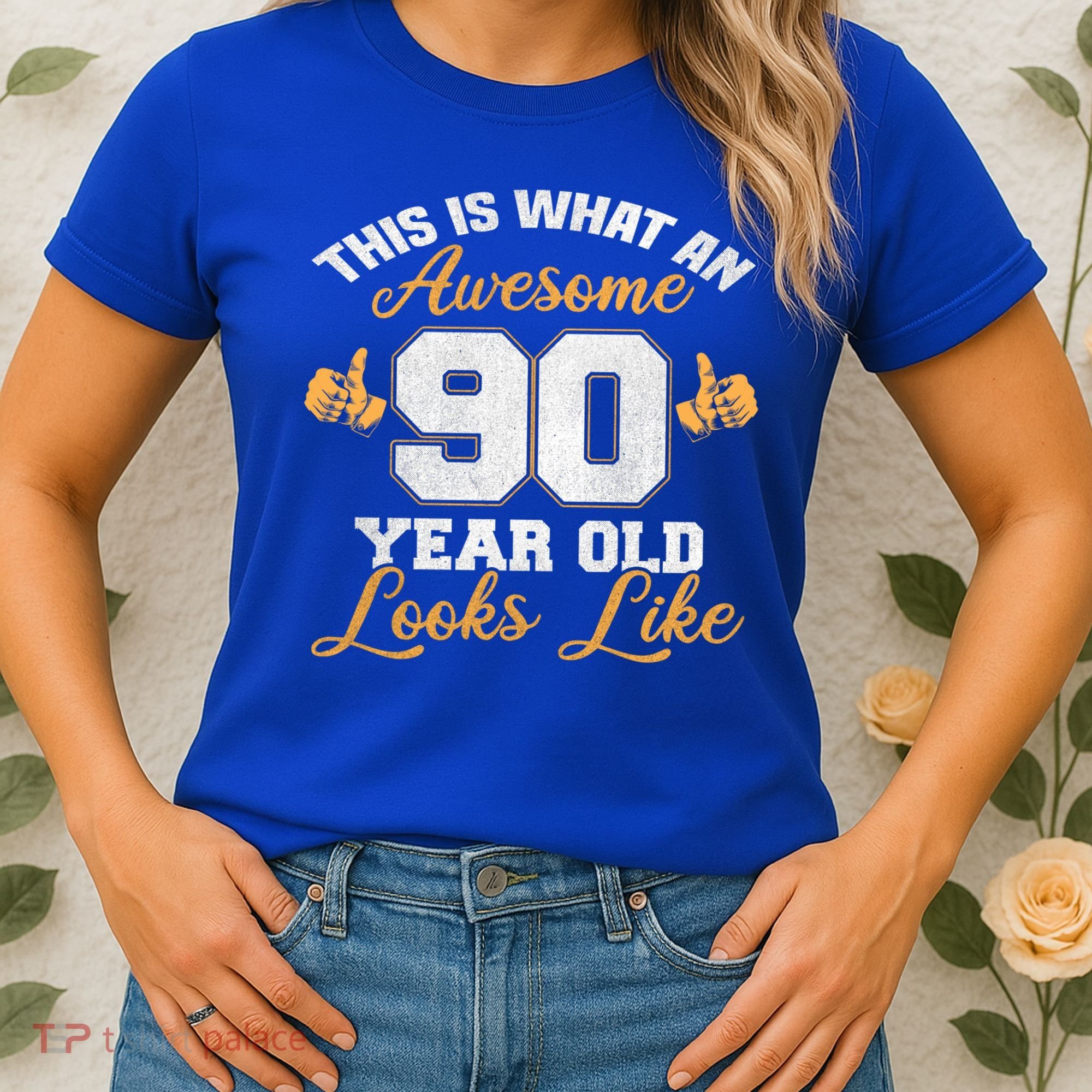 90th Birthday Novelty Gift Awesome 90 Year Old Cool Gift Women's T-Shirt