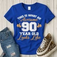 90th Birthday Novelty Gift Awesome 90 Year Old Cool Gift Women's T-Shirt thumb 3