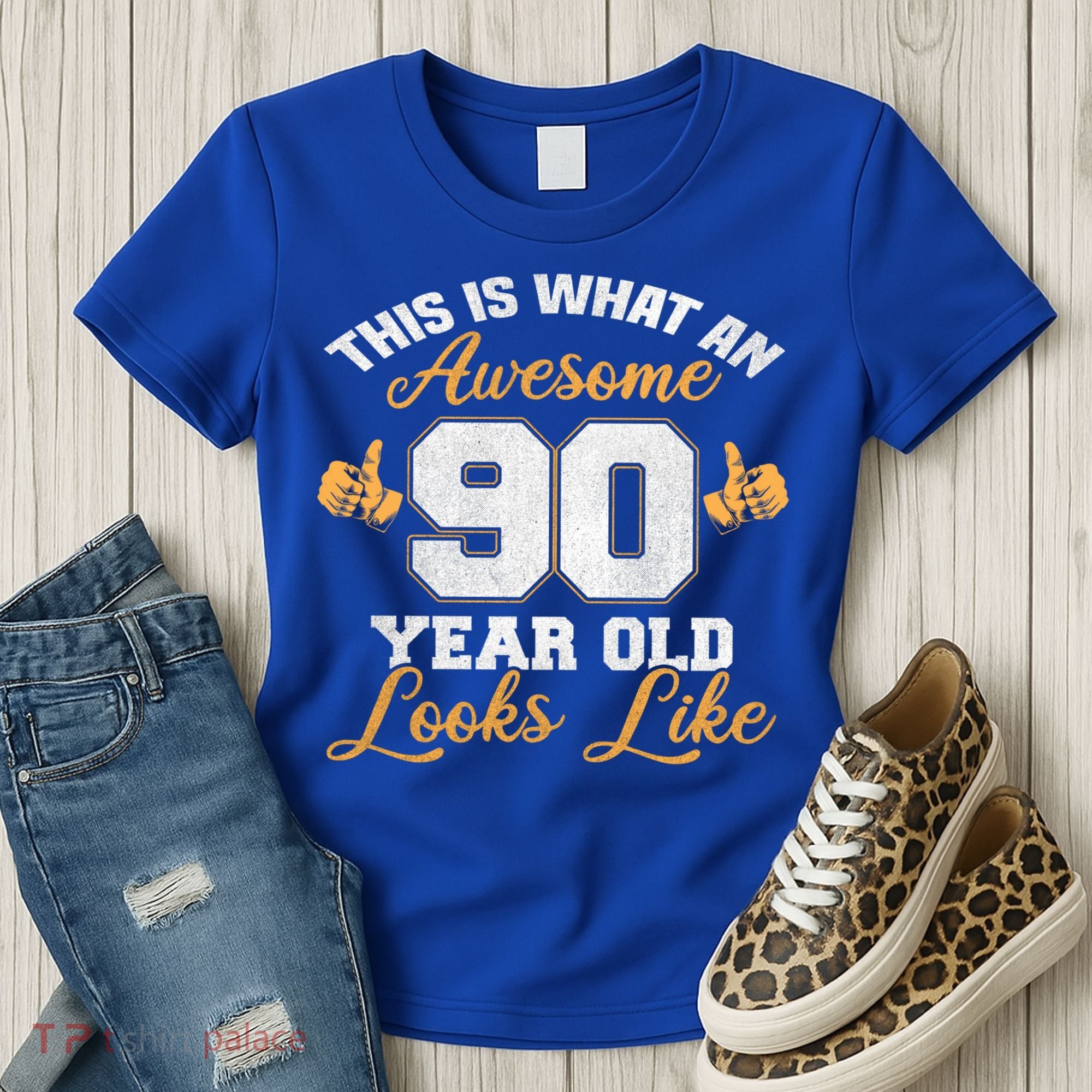 90th Birthday Novelty Gift Awesome 90 Year Old Cool Gift Women's T-Shirt