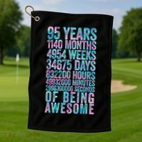 95th Birthday Old Meter 95 Year Old Golf Towel thumb 1