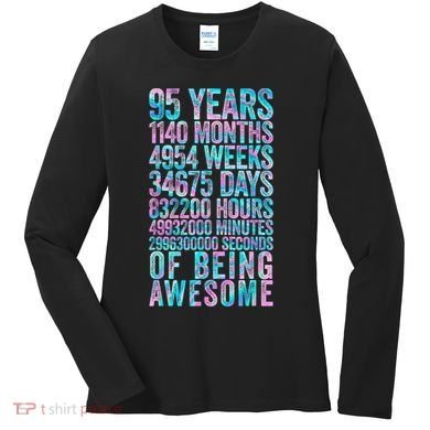 95th Birthday Old Meter 95 Year Old Women's Long Sleeve Shirt