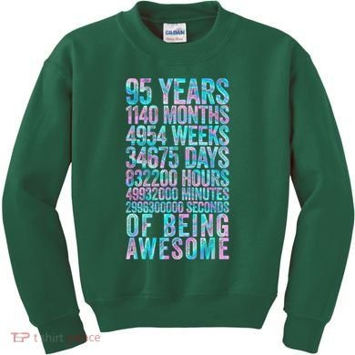 95th Birthday Old Meter 95 Year Old Kids Sweatshirt
