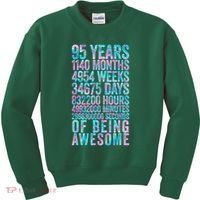 95th Birthday Old Meter 95 Year Old Kids Sweatshirt thumb 0