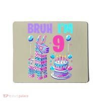 9th Birthday Party Llama Pinata Girl Bruh Im 9 Mousepad thumb 0