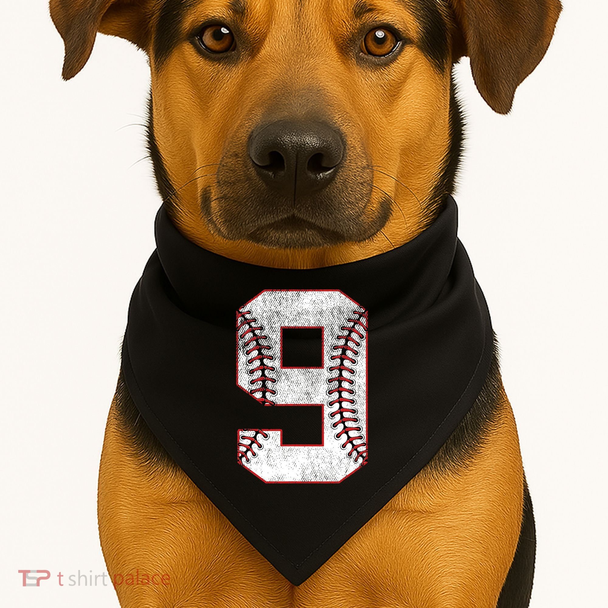 9th Birthday party Nine 9 Year Old Baseball Bday USA-Made Doggie Bandana