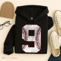 9th Birthday party Nine 9 Year Old Baseball Bday Hoodie thumb 4