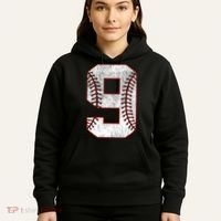 9th Birthday party Nine 9 Year Old Baseball Bday Hoodie thumb 5