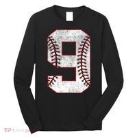 9th Birthday party Nine 9 Year Old Baseball Bday Long Sleeve Shirt thumb 0