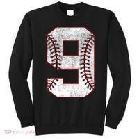 9th Birthday party Nine 9 Year Old Baseball Bday Sweatshirt thumb 0