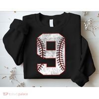 9th Birthday party Nine 9 Year Old Baseball Bday Sweatshirt thumb 2