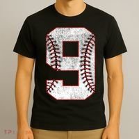 9th Birthday party Nine 9 Year Old Baseball Bday T-Shirt thumb 3