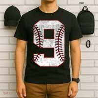 9th Birthday party Nine 9 Year Old Baseball Bday T-Shirt thumb 6