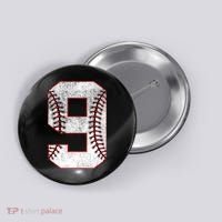 9th Birthday party Nine 9 Year Old Baseball Bday Button thumb 0