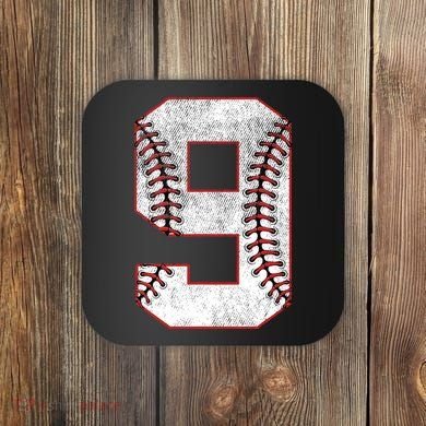 9th Birthday party Nine 9 Year Old Baseball Bday Coaster