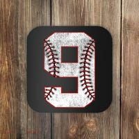 9th Birthday party Nine 9 Year Old Baseball Bday Coaster thumb 0