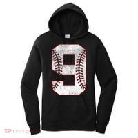 9th Birthday party Nine 9 Year Old Baseball Bday Women's Hoodie thumb 0