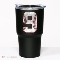 9th Birthday party Nine 9 Year Old Baseball Bday Tumbler thumb 0