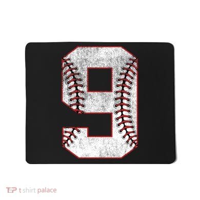 9th Birthday party Nine 9 Year Old Baseball Bday Mousepad