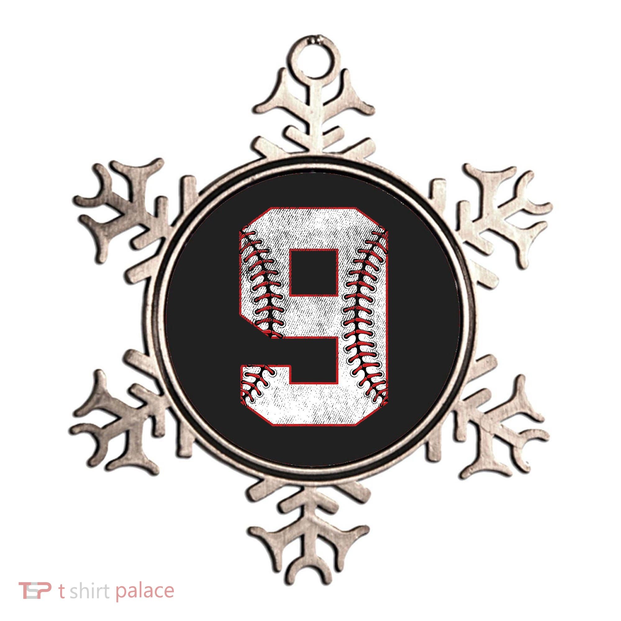 9th Birthday party Nine 9 Year Old Baseball Bday Ornament
