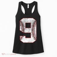 9th Birthday party Nine 9 Year Old Baseball Bday Women's Tank Top thumb 0