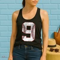 9th Birthday party Nine 9 Year Old Baseball Bday Women's Tank Top thumb 2