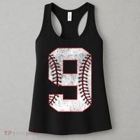 9th Birthday party Nine 9 Year Old Baseball Bday Women's Tank Top thumb 3