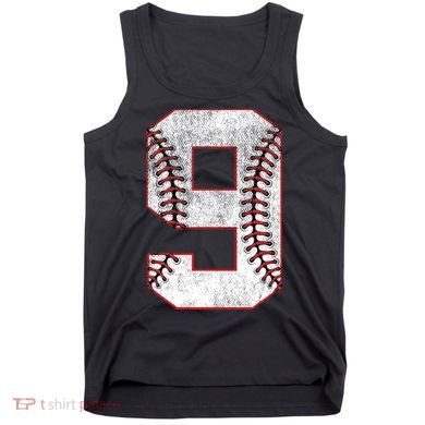 9th Birthday party Nine 9 Year Old Baseball Bday Tank Top