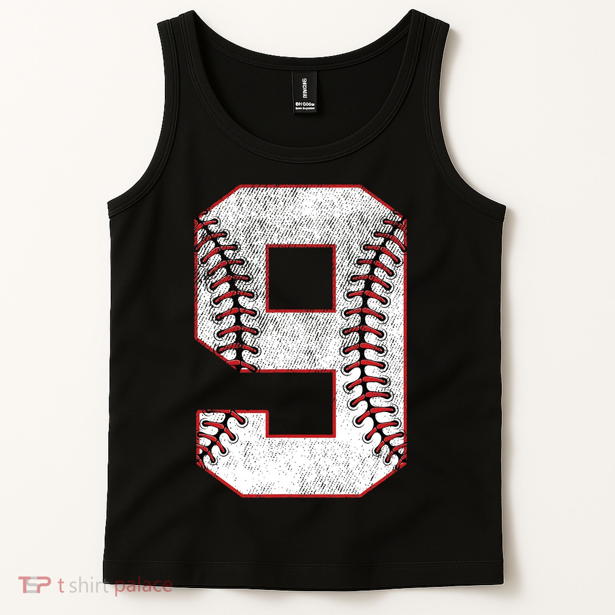 9th Birthday party Nine 9 Year Old Baseball Bday Tank Top