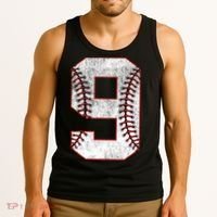 9th Birthday party Nine 9 Year Old Baseball Bday Tank Top thumb 3