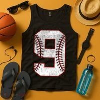 9th Birthday party Nine 9 Year Old Baseball Bday Tank Top thumb 4