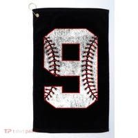 9th Birthday party Nine 9 Year Old Baseball Bday Golf Towel thumb 0