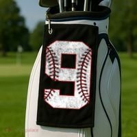 9th Birthday party Nine 9 Year Old Baseball Bday Golf Towel thumb 2