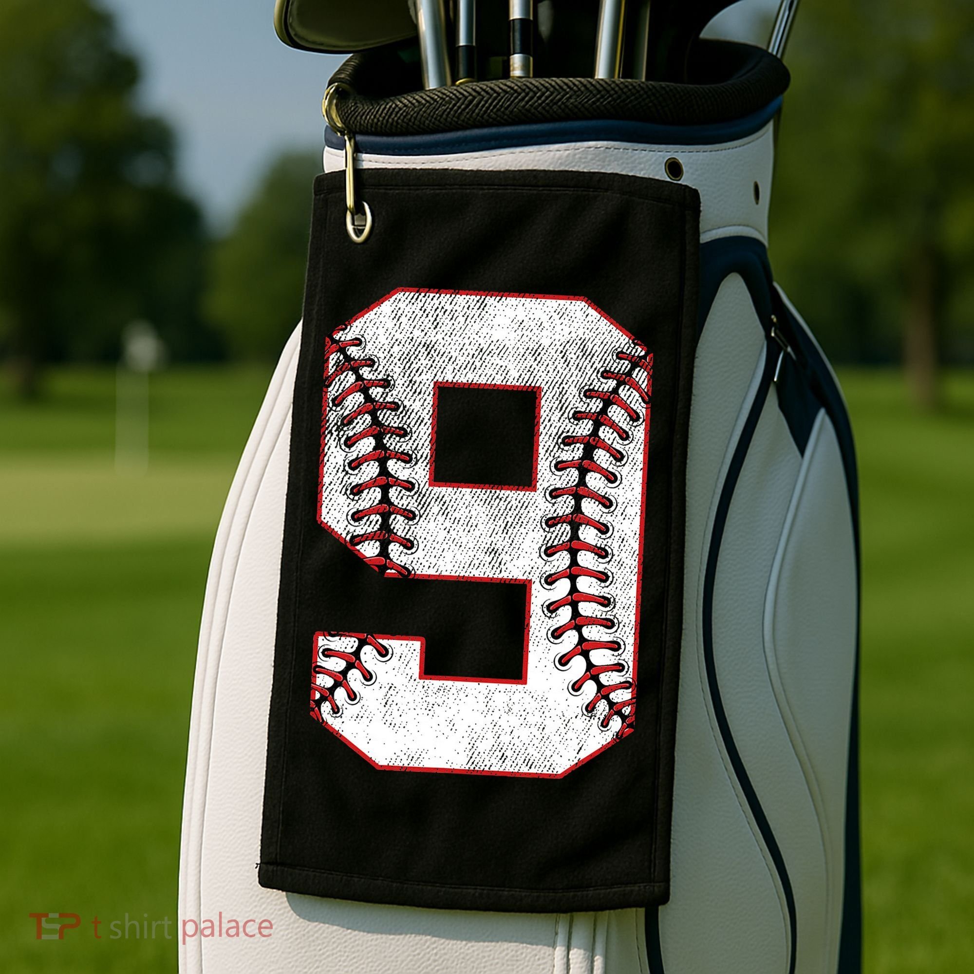9th Birthday party Nine 9 Year Old Baseball Bday Golf Towel