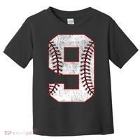 9th Birthday party Nine 9 Year Old Baseball Bday Toddler T-Shirt thumb 0