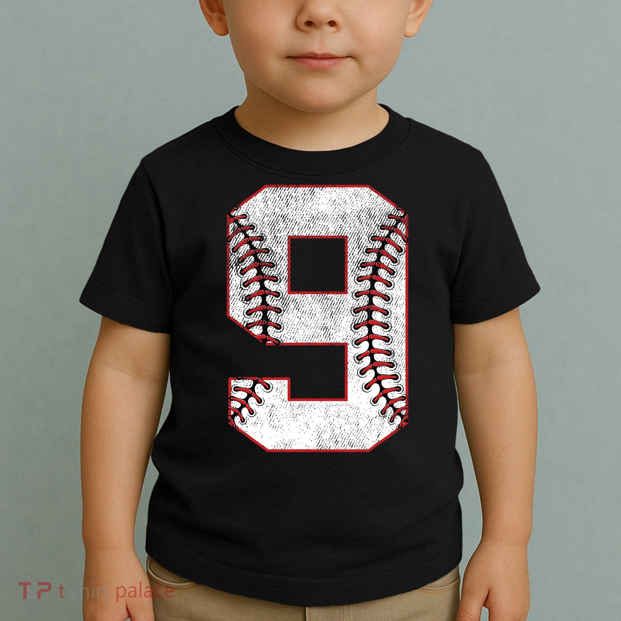 9th Birthday party Nine 9 Year Old Baseball Bday Toddler T-Shirt