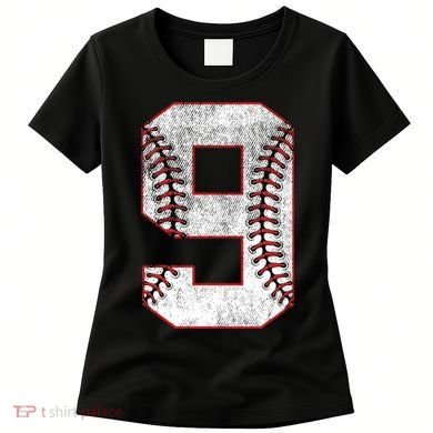 9th Birthday party Nine 9 Year Old Baseball Bday Women's T-Shirt