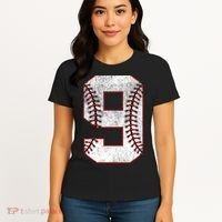9th Birthday party Nine 9 Year Old Baseball Bday Women's T-Shirt thumb 4