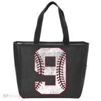 9th Birthday party Nine 9 Year Old Baseball Bday Tote Bag thumb 0