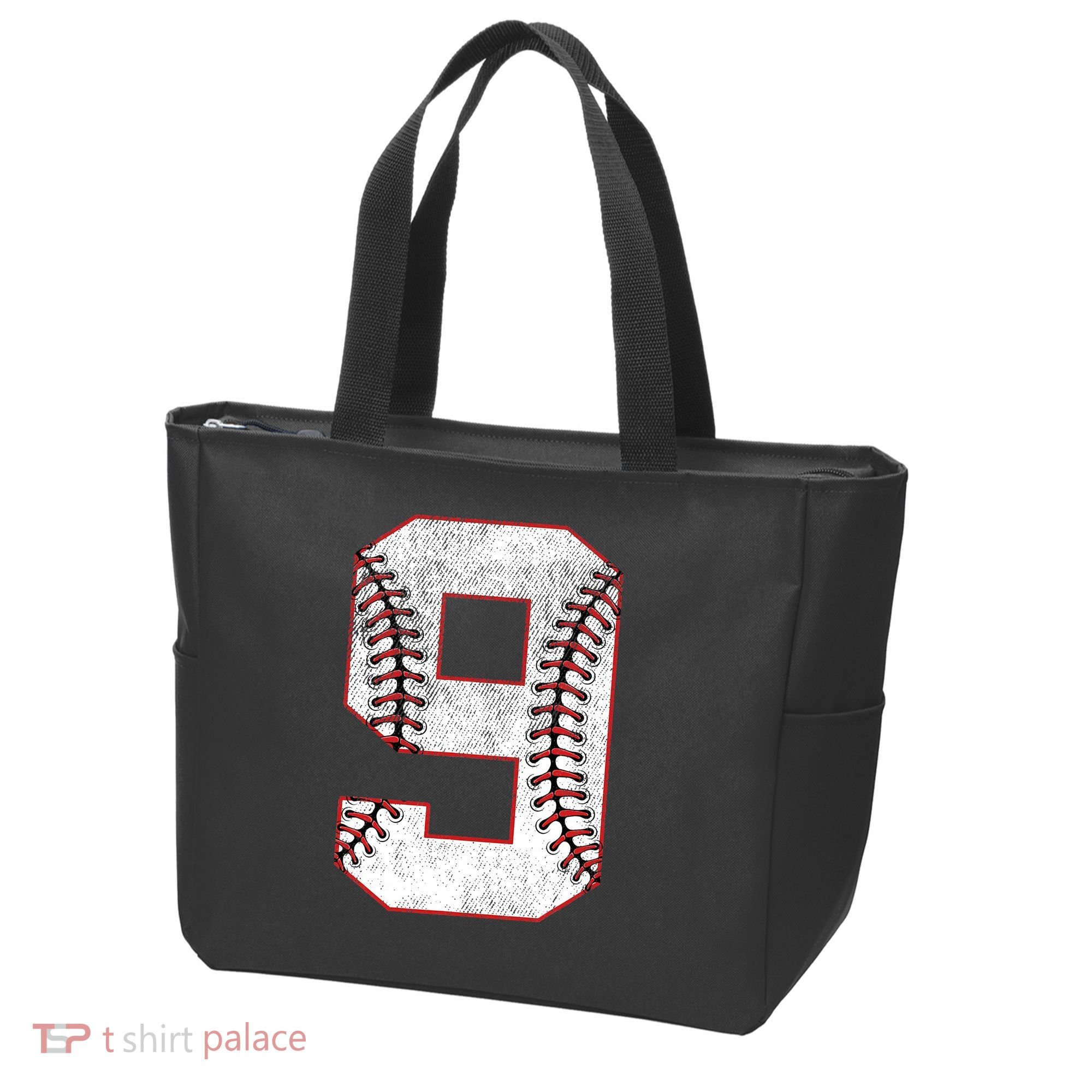 9th Birthday party Nine 9 Year Old Baseball Bday Tote Bag