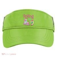 9th Bday Rolling Into 9 Birthday Roller Skate Party Adult Drive Performance Visor thumb 0