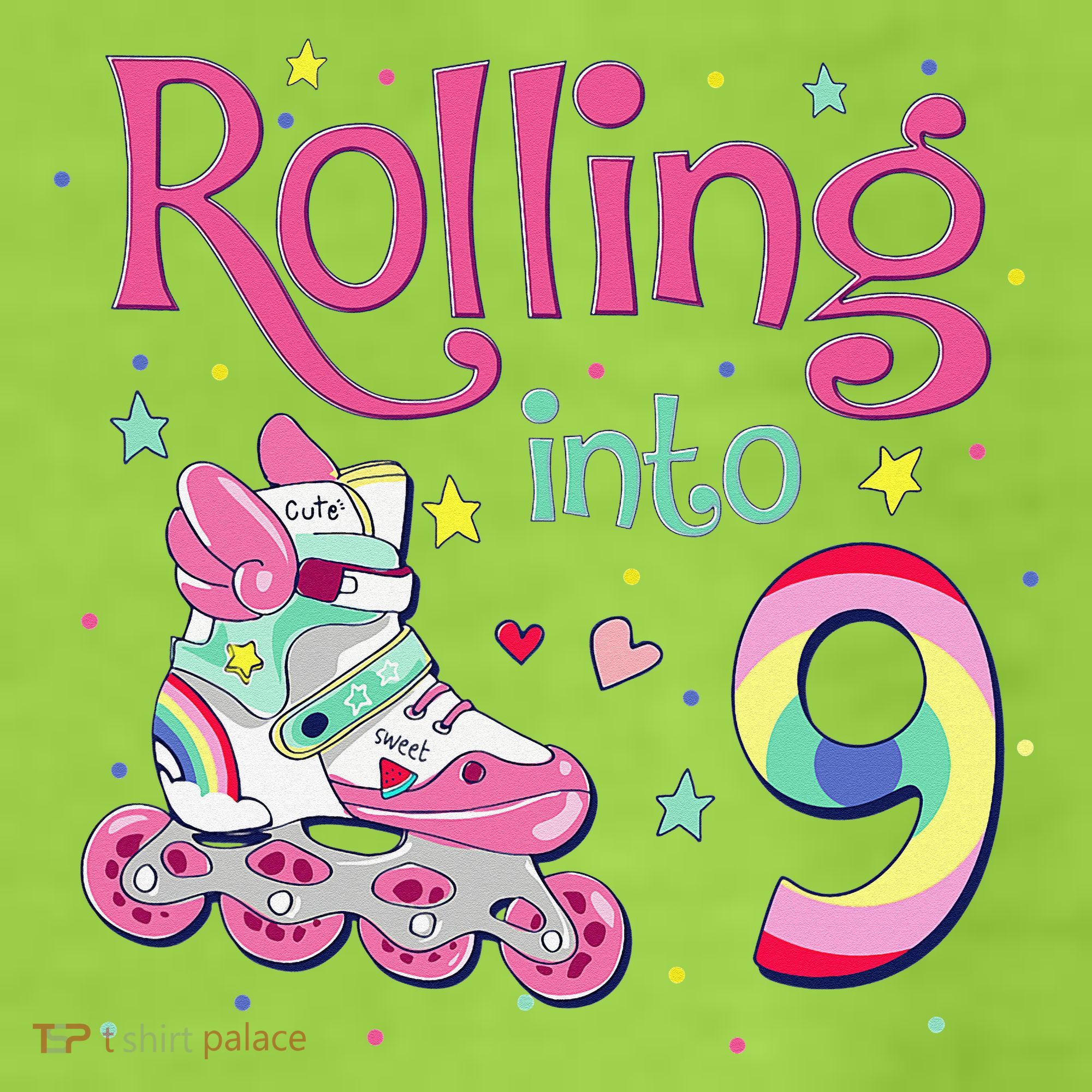 9th Bday Rolling Into 9 Birthday Roller Skate Party Adult Drive Performance Visor