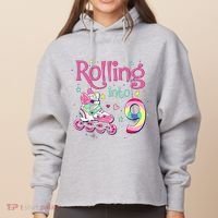 9th Bday Rolling Into 9 Birthday Roller Skate Party Ladies Heavyweight Boxy Pullover Hoodie thumb 0