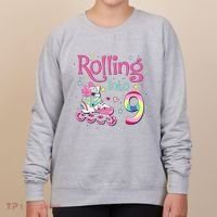 9th Bday Rolling Into 9 Birthday Roller Skate Party Women's Sweatshirt thumb 0