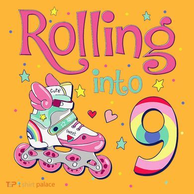 9th Bday Rolling Into 9 Birthday Roller Skate Party Sustainable Knit Beanie