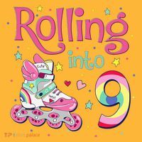 9th Bday Rolling Into 9 Birthday Roller Skate Party Sustainable Knit Beanie thumb 2