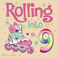9th Bday Rolling Into 9 Birthday Roller Skate Party Tote Bag thumb 4